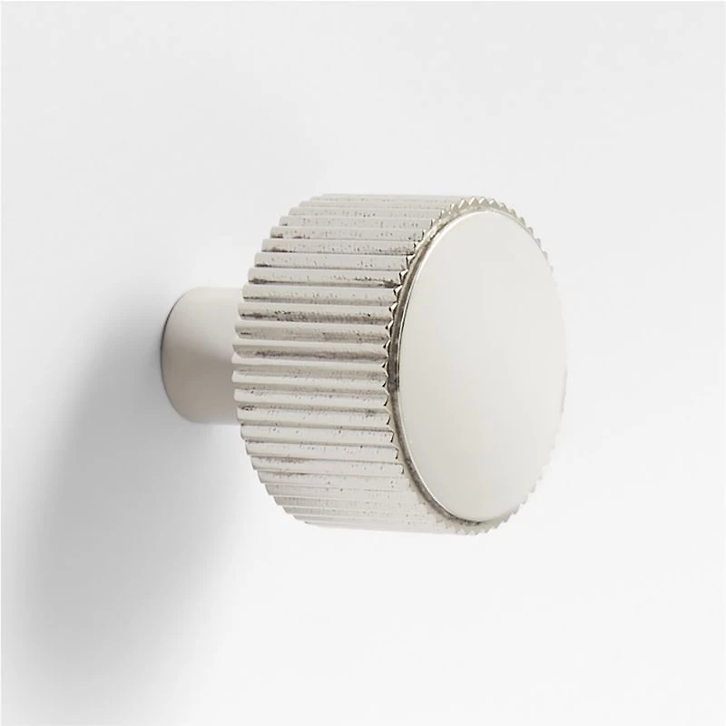 Modern Fluted Polished Chrome Cabinet Knob