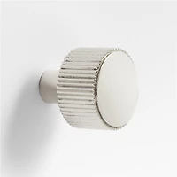Modern Fluted Polished Chrome Cabinet Knob