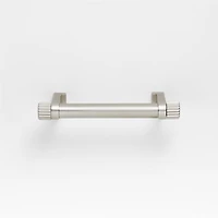Modern 3" Fluted Brushed Nickel Cabinet Drawer Bar Pull