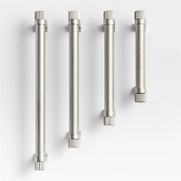 Modern 3" Fluted Brushed Nickel Cabinet Drawer Bar Pull