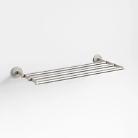 Modern Fluted Brushed Nickel Wall-Mounted Bathroom Towel Rack