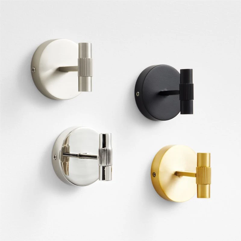 Modern Fluted Matte Black Bathroom Towel Hook