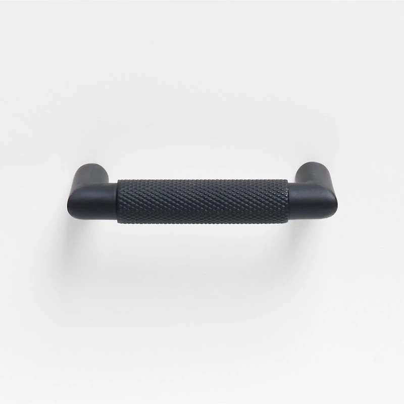 Modern Knurled 3" Matte Black Cabinet Pull