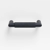 Modern Knurled 3" Matte Black Cabinet Pull