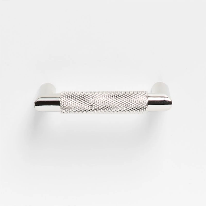 Modern Knurled 3" Polished Chrome Cabinet Pull
