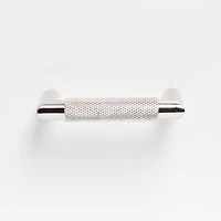Modern Knurled 3" Polished Chrome Cabinet Pull