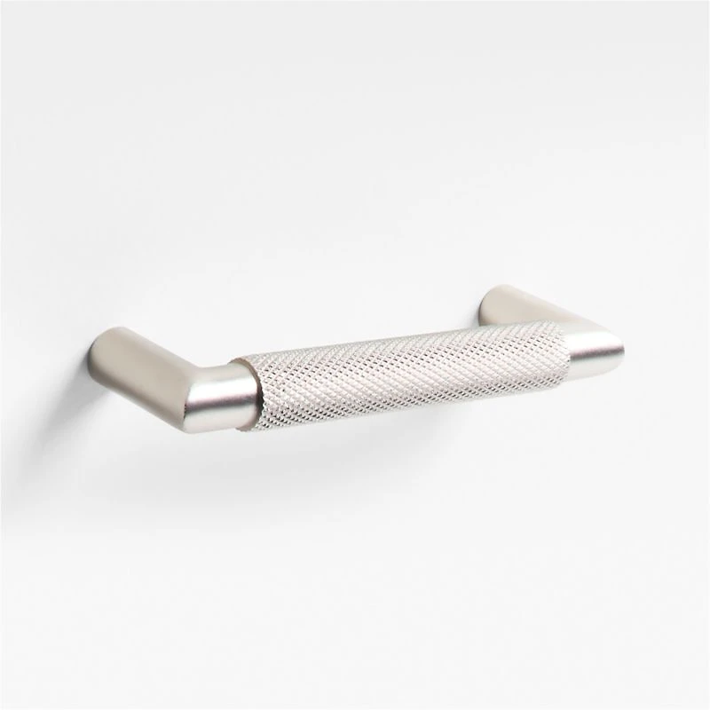 Modern Knurled 6" Brushed Nickel Cabinet Pull