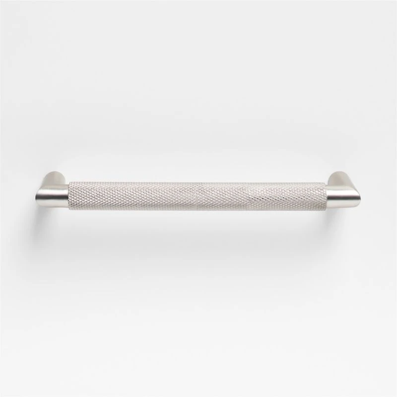 Modern Knurled 6" Brushed Nickel Cabinet Pull