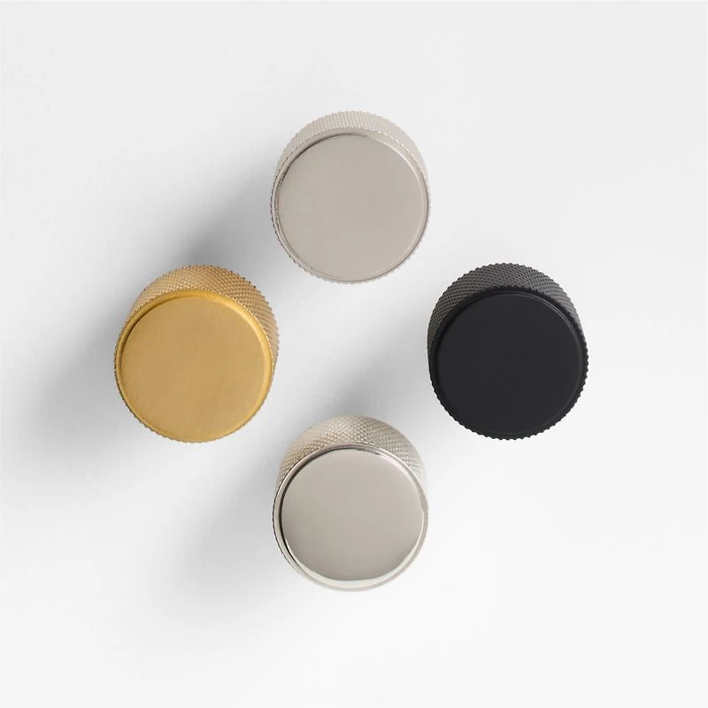 Modern Knurled Matte Black Knob