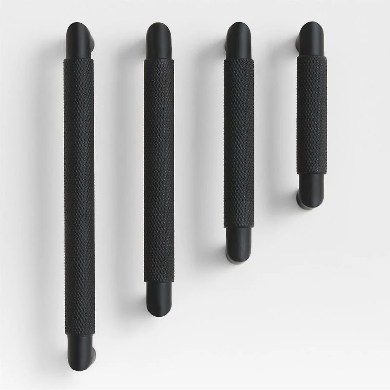 Modern Knurled 3" Matte Black Cabinet Pull