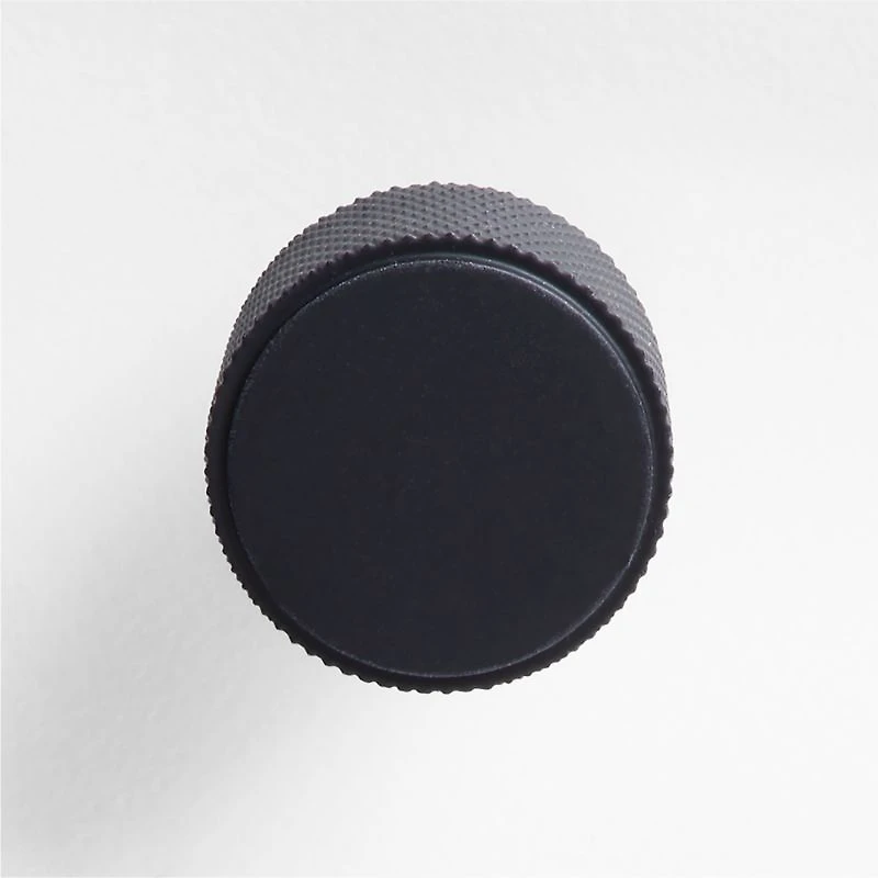 Modern Knurled Matte Black Knob