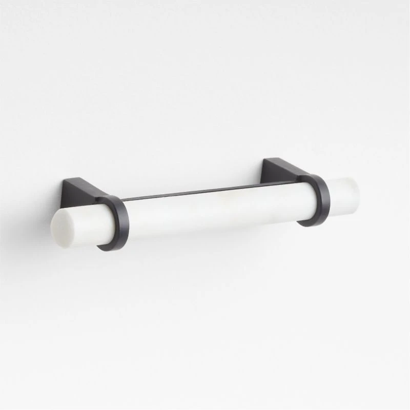 Modern Marble Black Cabinet Drawer Bar Pull 4"