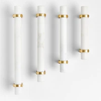 Modern Marble Brushed Brass Cabinet Drawer Bar Pull 3"