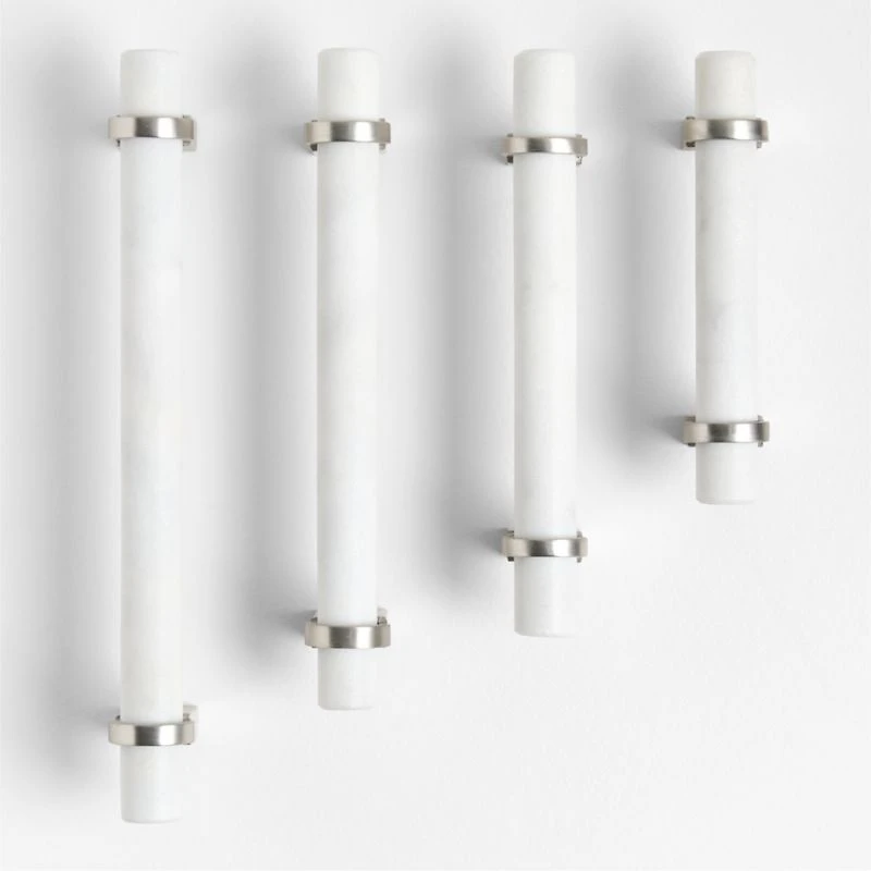Modern Marble Silver Cabinet Drawer Bar Pull 3"