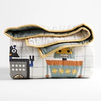 Modern Robot Organic Cotton Kids Twin Quilt