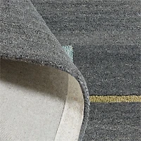 Modern Soccer Field Wool Charcoal Kids 12"x18" Rug Swatch