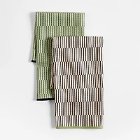 Modern Stripe Recycled Dish Towels, Set of 2