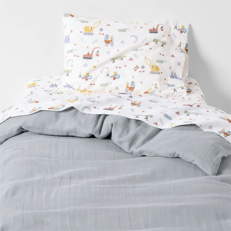 Stay Cool Modern Trucks Organic Cotton Toddler Sheet Set