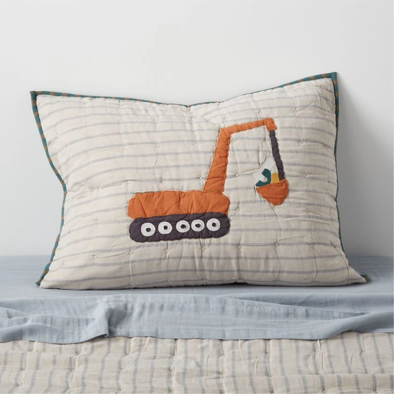 Modern Trucks Organic Cotton Kids Pillow Sham