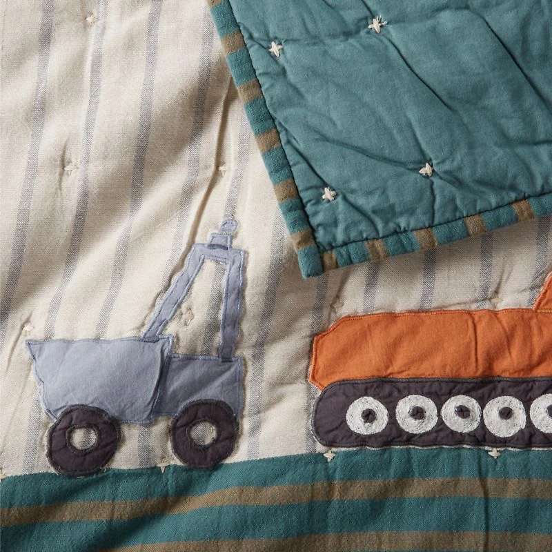 Modern Trucks Organic Cotton Kids Twin Quilt