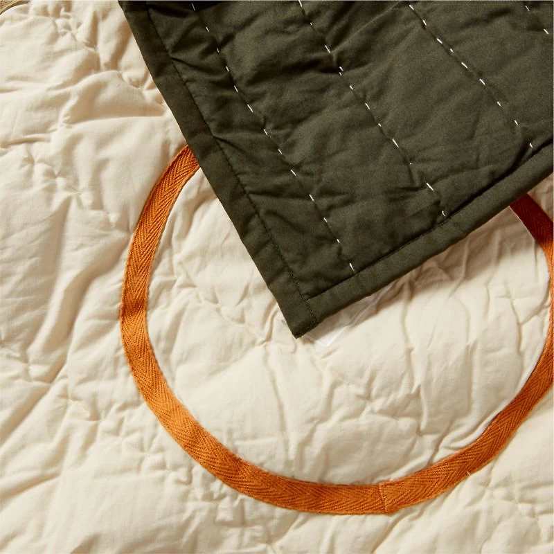 Modern Baseball Embroidered Organic Cotton Kids Twin Quilt
