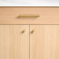 Modern 5" Flat-End Brushed Brass Cabinet Drawer Bar Pull