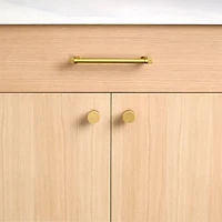 Modern 5" Fluted Brushed Brass Cabinet Drawer Bar Pull