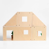 Modern Modular Wooden Kids Dollhouse with 20-Piece Furniture Set