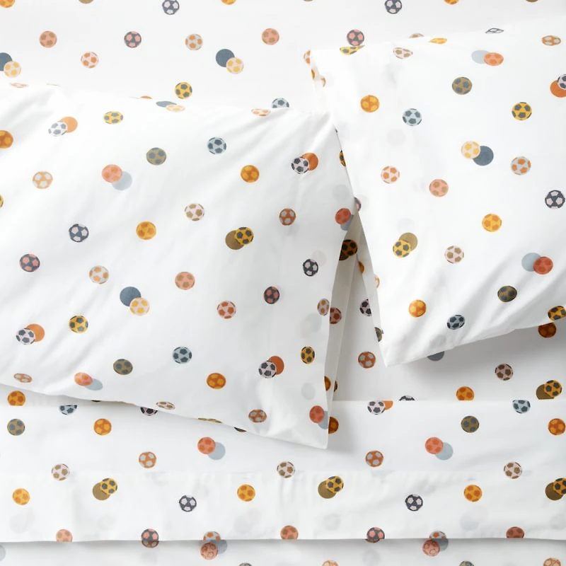 Stay Cool Modern Soccer Organic Cotton Kids Queen Sheet Set