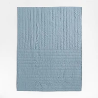 Modern Soccer Embroidered Hand-Quilted Organic Cotton Kids Twin Quilt