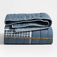 Modern Soccer Embroidered Hand-Quilted Organic Cotton Kids Twin Quilt