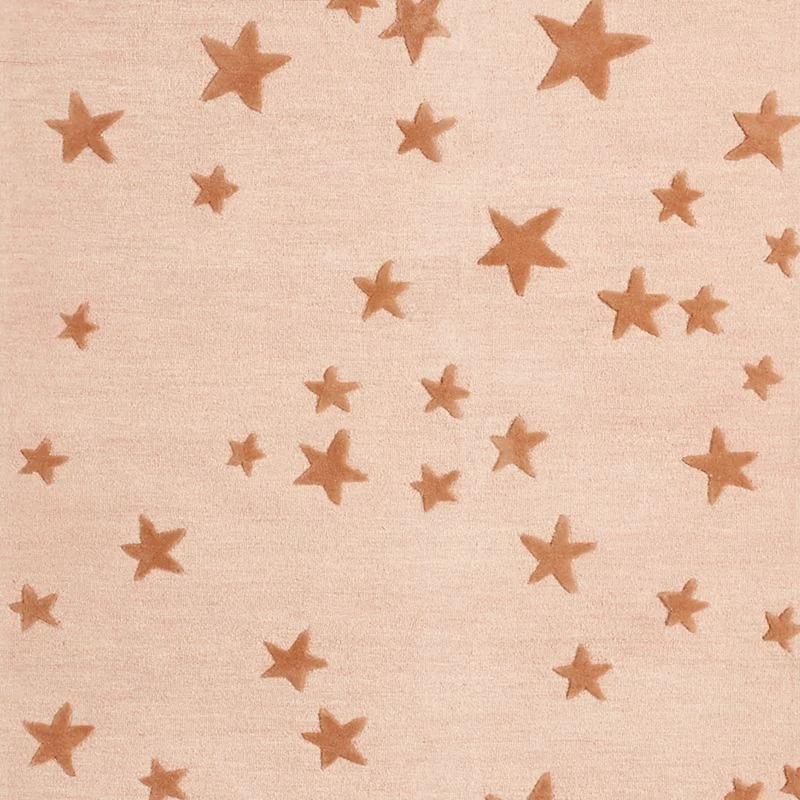 Modern Star Wool Elegant Pink Kids Area Rug 9'x12'
