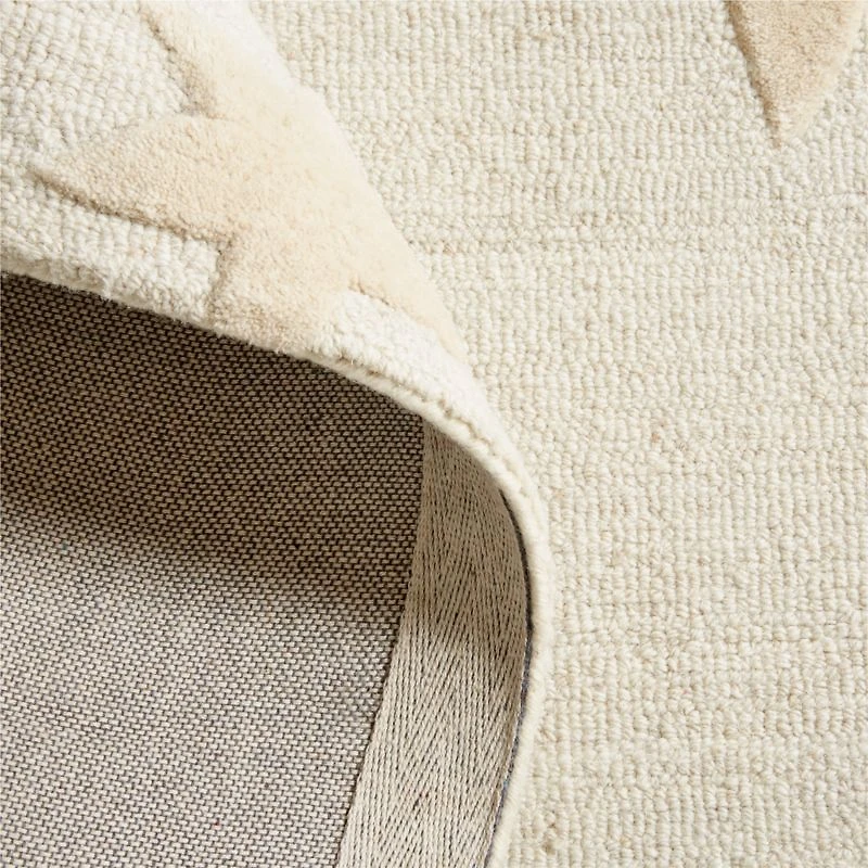Modern Star Wool Pampas Ivory Kids 12"x18" Rug Swatch