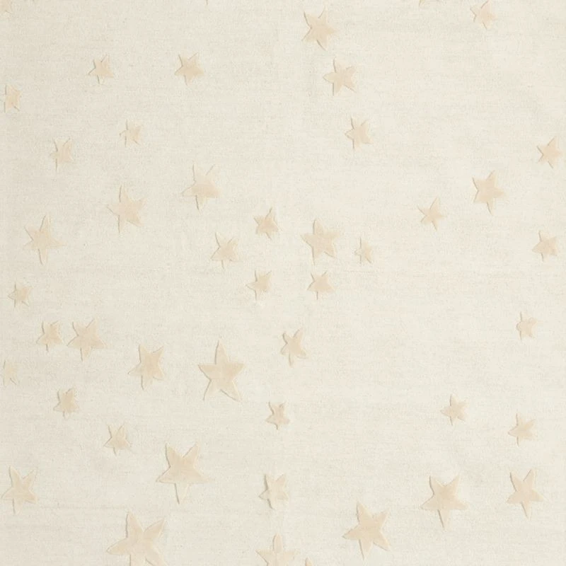 Modern Star Wool Pampas Ivory Kids 12"x18" Rug Swatch