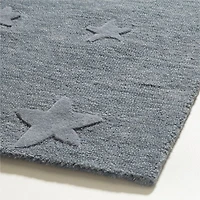 Modern Star Wool Slate Blue Kids 12"x18" Rug Swatch