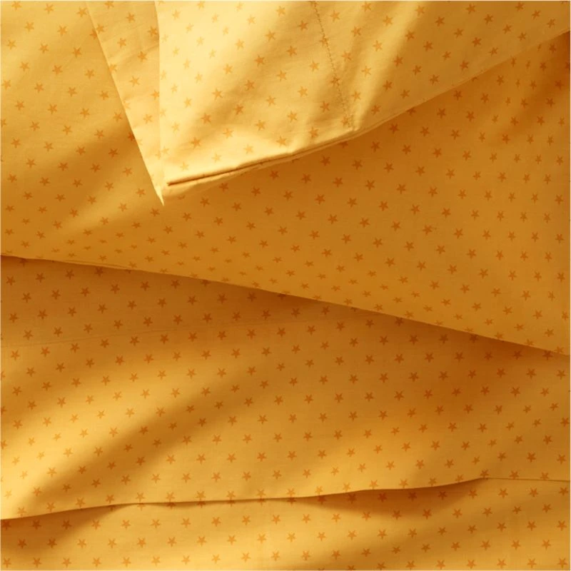 Modern Star Kids Organic Brushed Cotton Yellow Queen Sheet Set