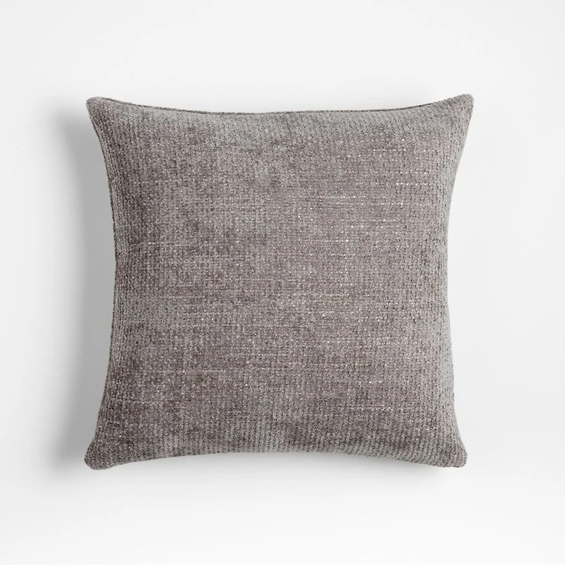 Monarch Chenille 18x18 Grey Throw Pillow Cover