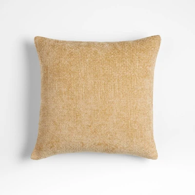 Monarch Chenille 18x18 Ocher Yellow Throw Pillow Cover