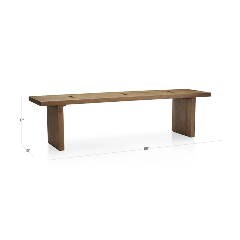 Monarch Natural 65" Solid Walnut Bench