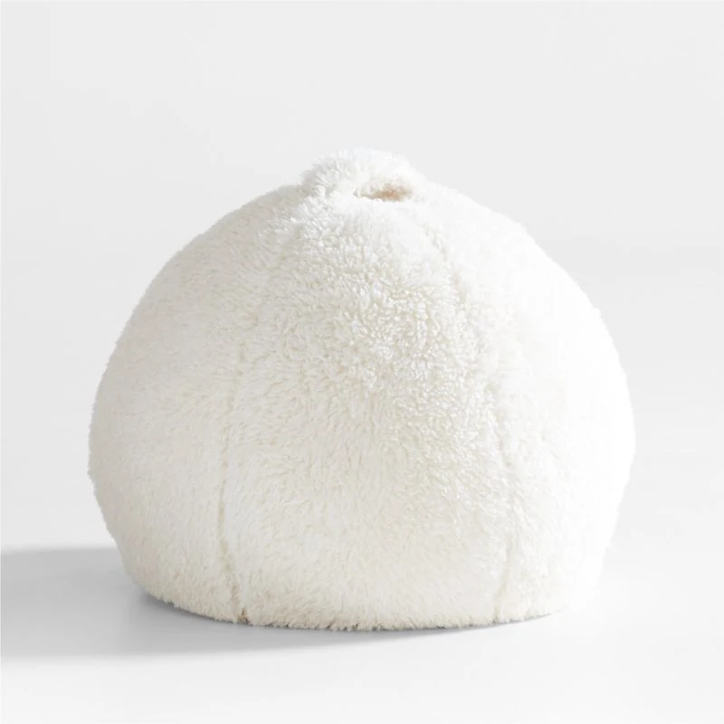 Cream White Small Mongolian Faux Fur Kids Lounge Bean Bag Chair