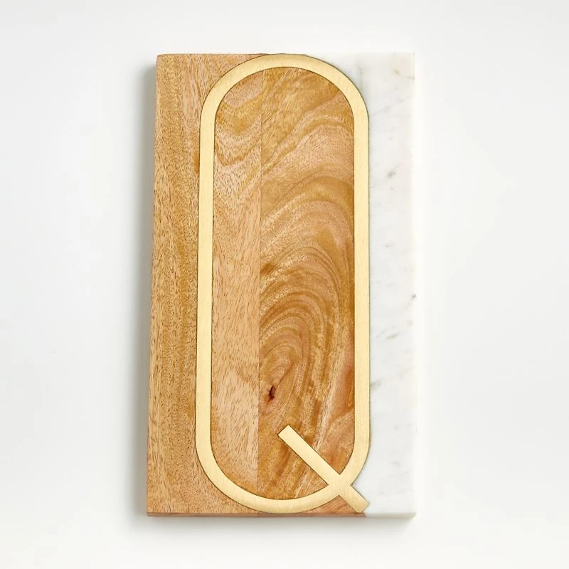 "Q" Monogrammed Serving Board