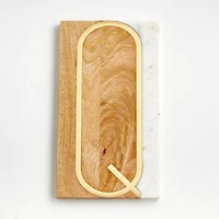 "Q" Monogrammed Serving Board