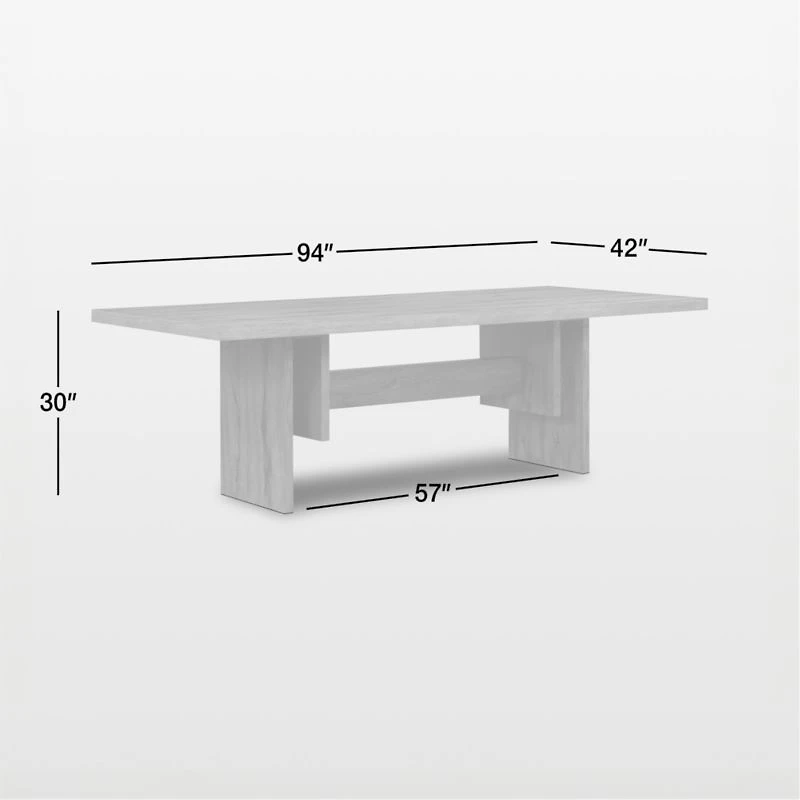 Monroe 94" Oak Wood Dining Table