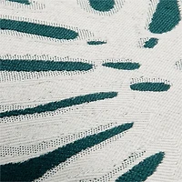 Monstera Jacquard 20"x20" Sea Green Outdoor Throw Pillow
