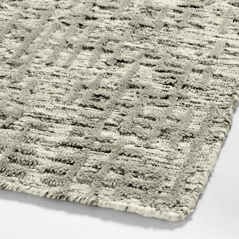 Montauban Wool Blend Handwoven Grey Area Rug 6'x9'