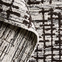 Montauban Wool Blend Handwoven Black and Espresso Brown Area Rug 6'x9'