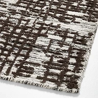 Montauban Wool Blend Handwoven Black and Espresso Brown Area Rug 6'x9'