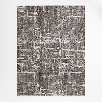Montauban Wool Blend Handwoven Black and Espresso Brown Area Rug 6'x9'