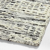 Montauban Wool Blend Handwoven White Area Rug 6'x9'