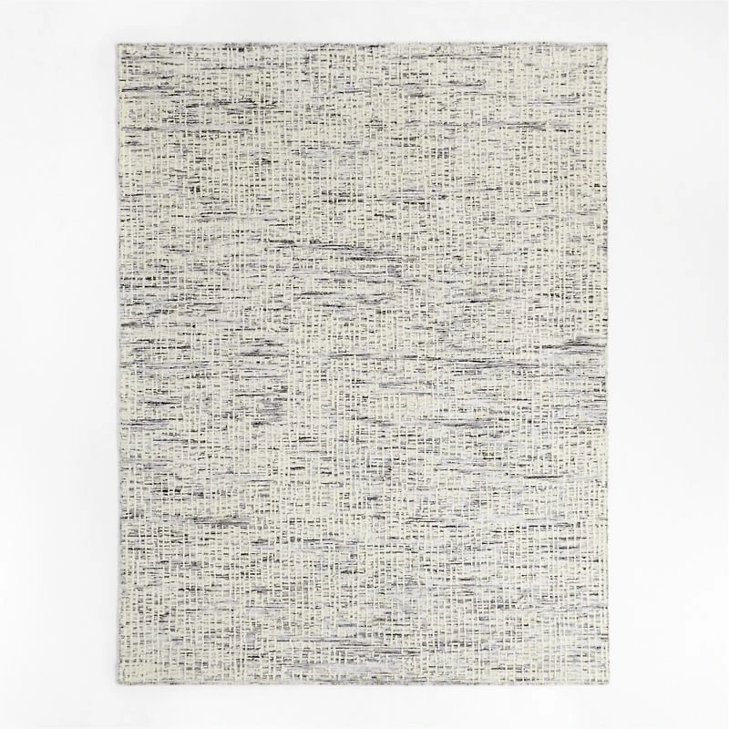 Montauban Wool Blend Handwoven White Area Rug 6'x9'